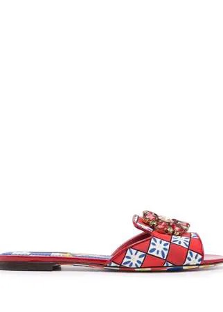 Dolce & Gabbana мюли с принтом Carretto