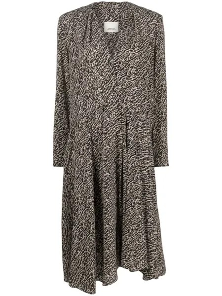 ISABEL MARANT платье-трапеция миди с V-образным вырезом, черный