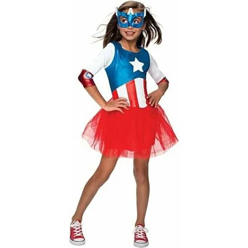 Карнавальный костюм супергероя Rubies Marvel Avengers Captain America Metallic Dress Childs S (3-4 года)