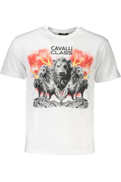 Мужская футболка Cavalli Class Elegant с логотипом, белый