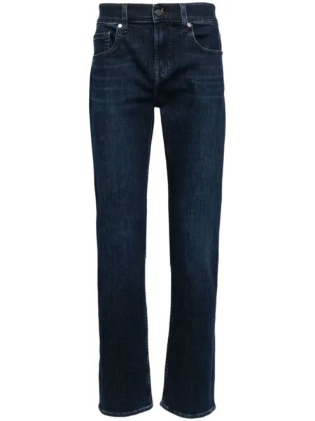 7 For All Mankind прямые джинсы Luxe средней посадки, синий