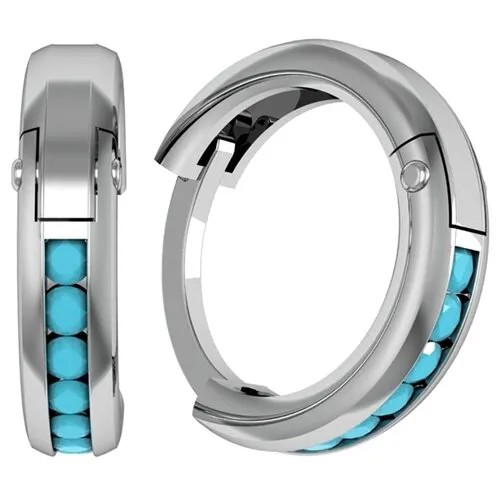 Серьги с 16 бирюзой из серебра 361067-BZ