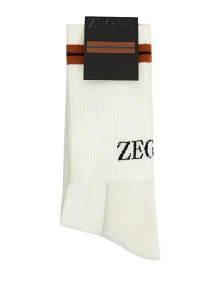 Мужские носки off white в рубчик Zegna