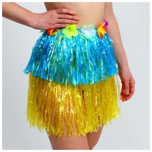 Гавайская юбка, Страна Карнавалия, 40 см, сине-жёлтая
