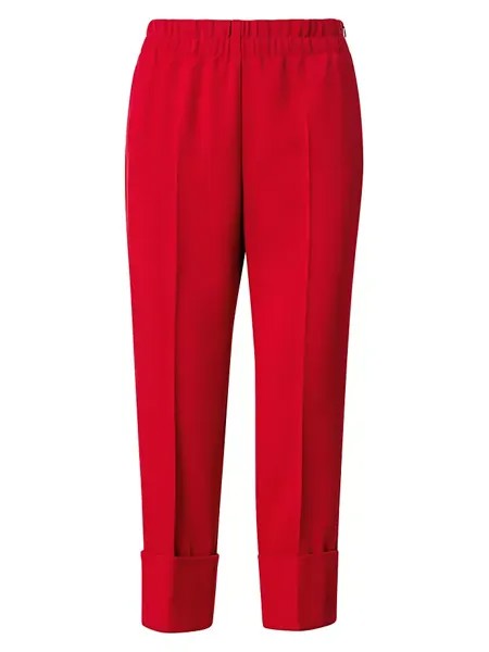 Укороченные брюки из натуральной шерсти Akris Punto, красный