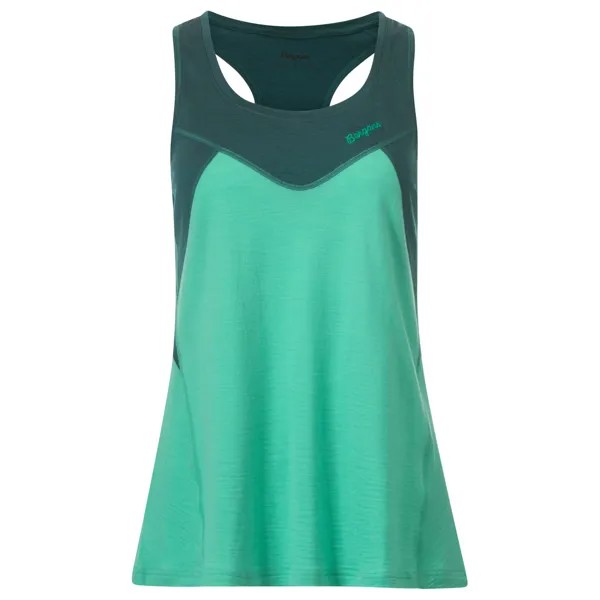 Топ Bergans Women's Tind Wool, цвет Light Malachite Green/Malachite Green