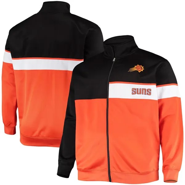 Мужская спортивная куртка с молнией во всю длину черного/оранжевого цвета Phoenix Suns Big & Tall