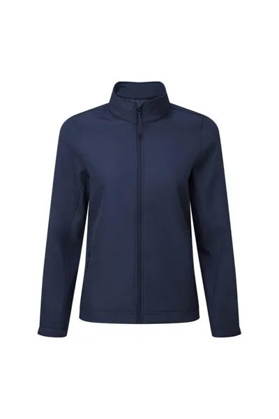 Куртка Windchecker из переработанного материала Soft Shell с принтами Premier, темно-синий
