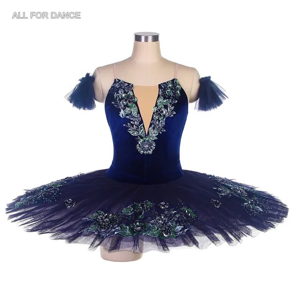 BLL085 новый темно-синий бархатный лиф с золотой отделкой профессиональная балетная пачка для девочек и женщин сценическая пачка
