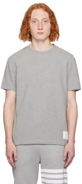 Светлая футболка с серой полоской Thom Browne