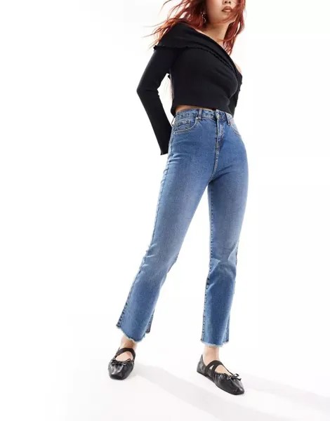 Укороченные расклешенные джинсы Miss Selfridge средней стирки