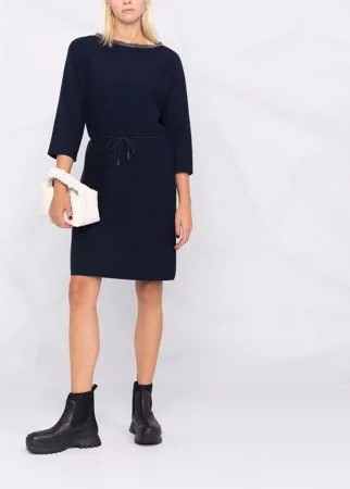 Fabiana Filippi long-sleeve tied-waist knitted dress