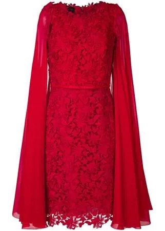 Giambattista Valli кружевное платье-кейп с цветочным узором