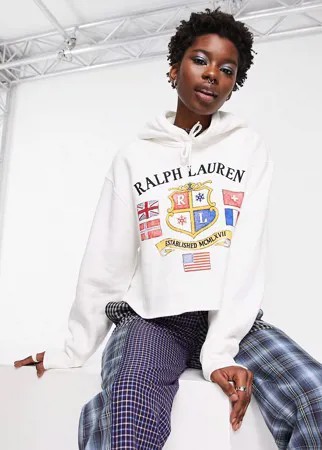 Худи кремового цвета с логотипом Polo Ralph Lauren-Белый