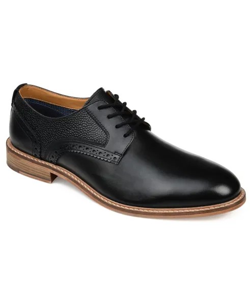 Мужские туфли-броги clayton с однотонным носком в стиле дерби Thomas & Vine, черный