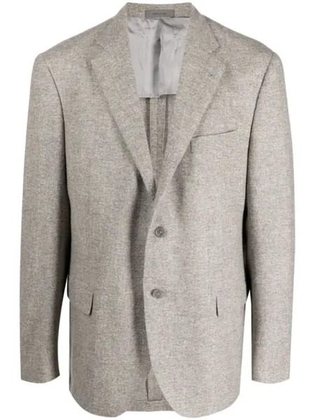 Corneliani однобортный пиджак из вирджинской шерсти, серый