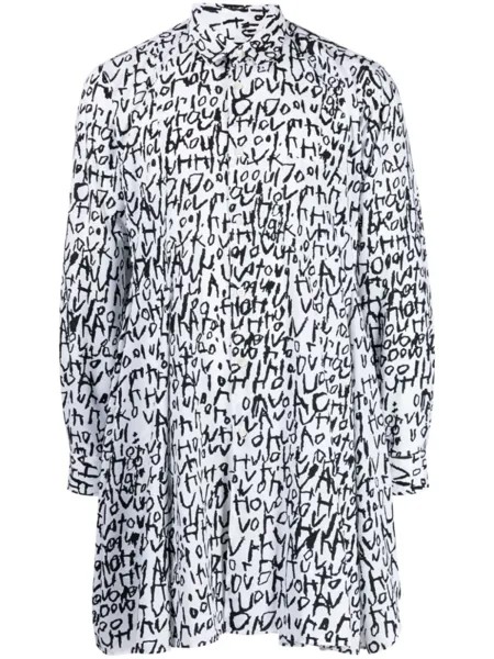 Comme des Garçons Homme Plus graphic-print classic-collar shirt, белый