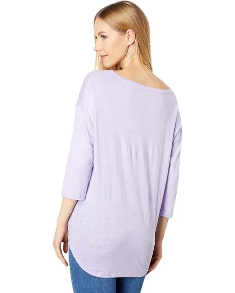 Футболка Majestic Filatures Stretch Linen Semi Relaxed 3/4 Sleeve Boatneck Tee, цвет Lavande