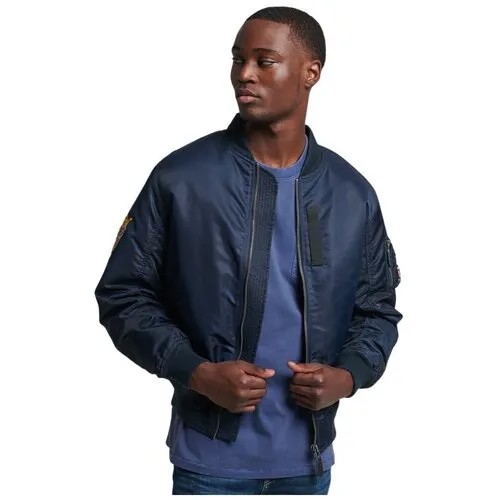 Бомбер Superdry, размер 2XL (56), синий