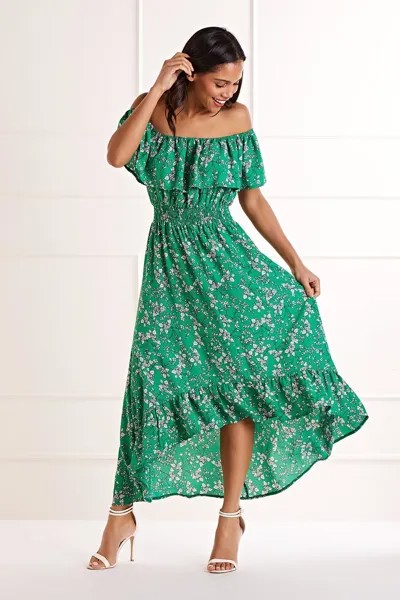 Зеленое платье макси 'Hallie' с цветочным принтом Mela, зеленый