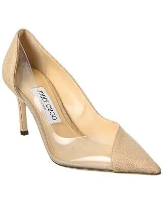 Jimmy Choo Cass 75 Женские туфли-лодочки из льна и винила