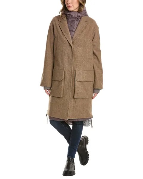 Шерстяное пуховое пальто Canada Goose Atavist, коричневый