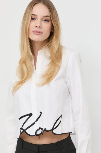 Хлопковая рубашка Karl Lagerfeld, белый