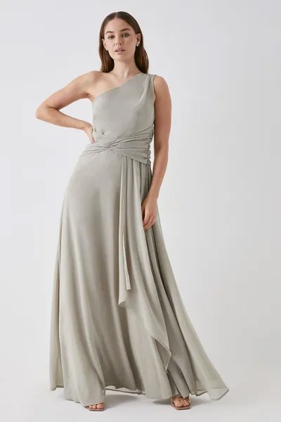 Платье макси для подружек невесты на одно плечо Debut London by Coast Debenhams, зеленый