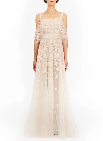 Светло-розовое платье из гибискуса Zuhair Murad