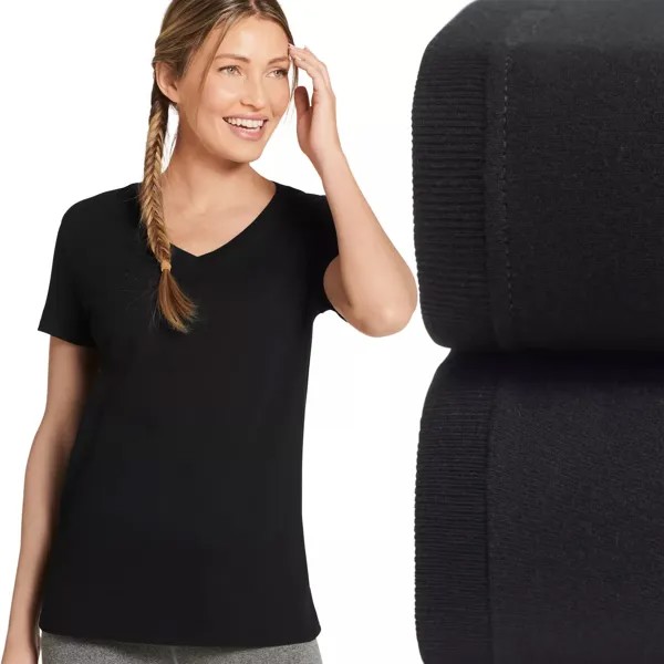 Комплект из двух хлопковых футболок с v-образным вырезом Women's Jockey 3702 Jockey, черный