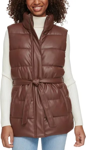Веганский кожаный жилет-пуховик Levi's, цвет Chocolate Brown