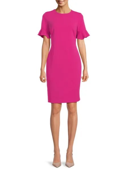 Мини-платье-футляр с рукавами колокол Calvin Klein, цвет Cerise