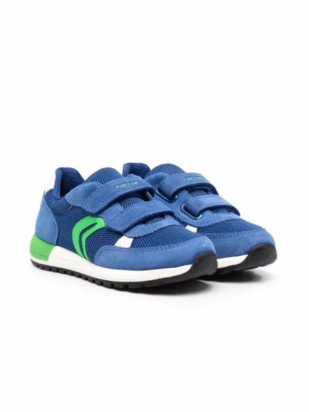 Geox Kids Alben touch-strap suede sneakers