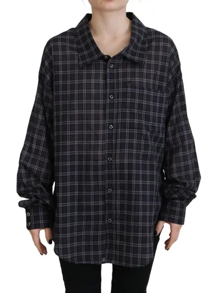 Рубашка DSQUARED2 Черная клетчатый воротник на пуговицах с длинными рукавами IT38/US4/XS 710usd
