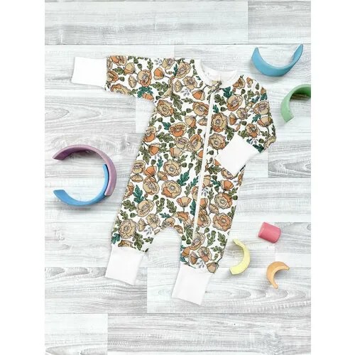 Комбинезон Mjolk, размер 56, белый, розовый