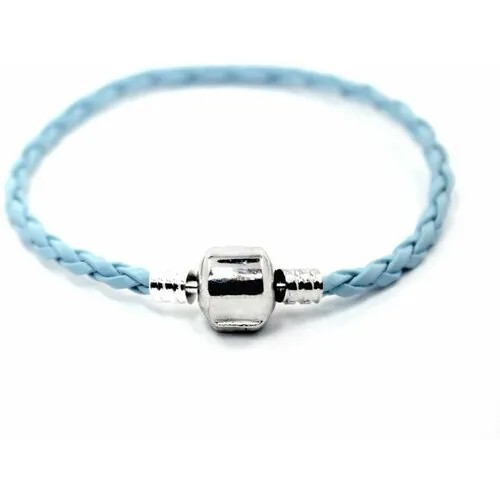 Браслет-цепочка Handinsilver ( Посеребриручку ) Кожаная основа для браслета с шармами, 1 шт., размер 17 см, голубой