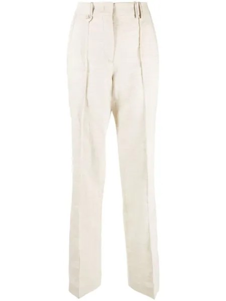 Jacquemus строгие брюки с завышенной талией, нейтральный цвет