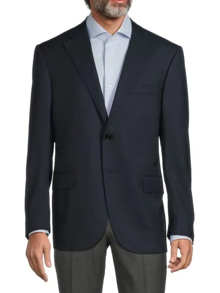 Базовый шерстяной пиджак классического кроя Corneliani, темно-синий