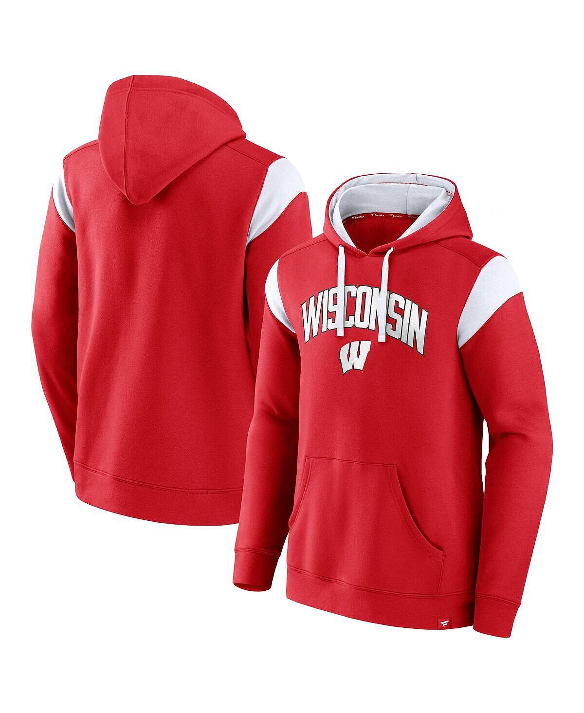 Мужская фирменная красная толстовка с капюшоном wisconsin badgers game over pullover Fanatics, красный