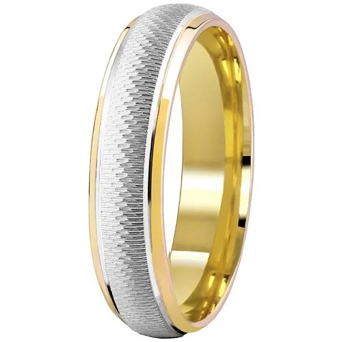Кольцо обручальное Юверос, комбинированное золото, 585 проба, размер 20.5