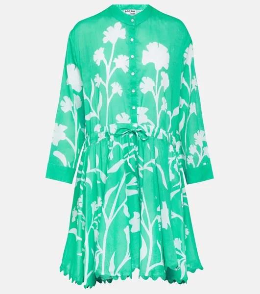 Хлопковое платье-рубашка с цветочным принтом Juliet Dunn, зеленый