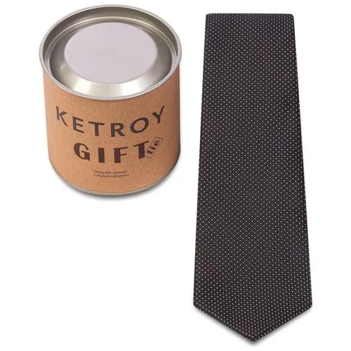 Мужской галстук KETROY чёрный в подарочной упаковке