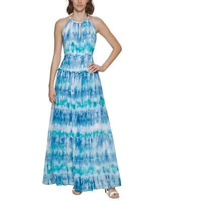 Calvin Klein Женское синее вечернее макси-платье с украшением 16 BHFO 8601