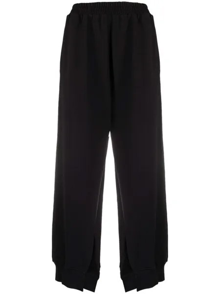 MM6 Maison Margiela спортивные брюки с боковыми разрезами, черный