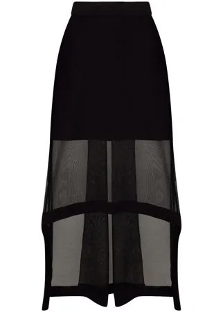 Alexander McQueen юбка миди асимметричного кроя со вставками