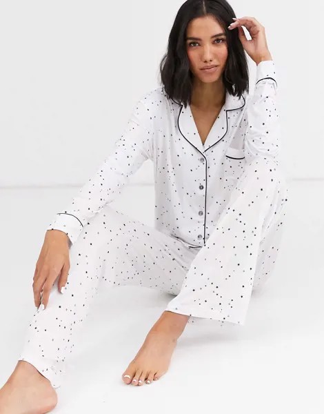 Пижамный комплект со звездным принтом Ugg Lenon-Кремовый
