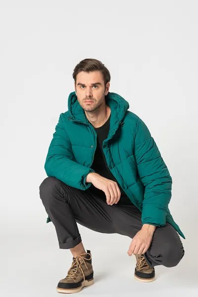 Зимняя куртка со стеганым узором Gap, зеленый
