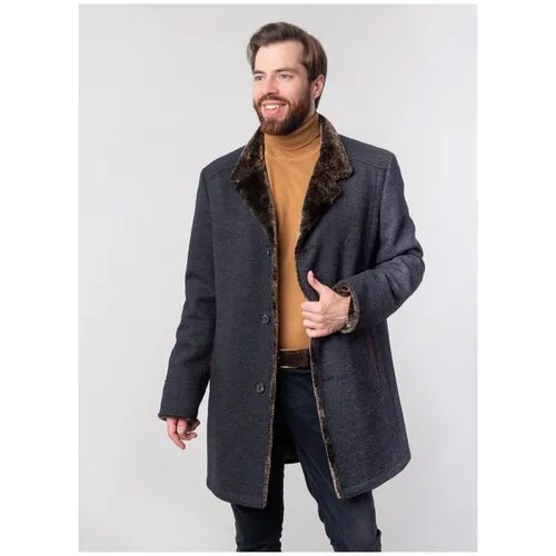Пальто зимнее мужское 12, каляев, размер 50, синий
