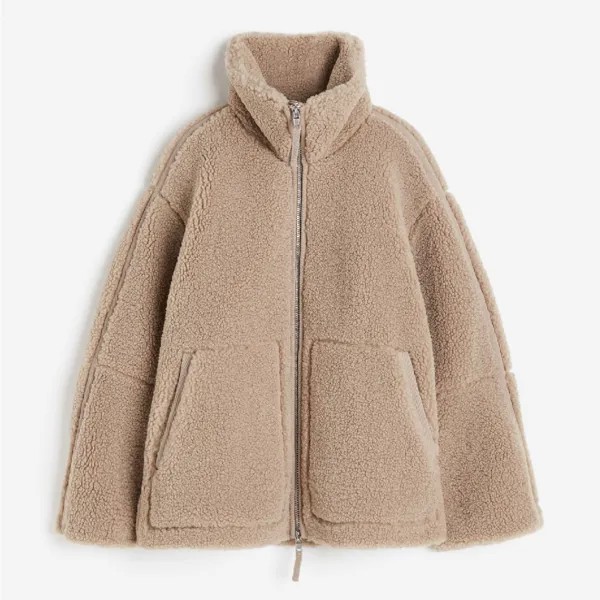 Куртка H&M Teddy Fleece, бежевый