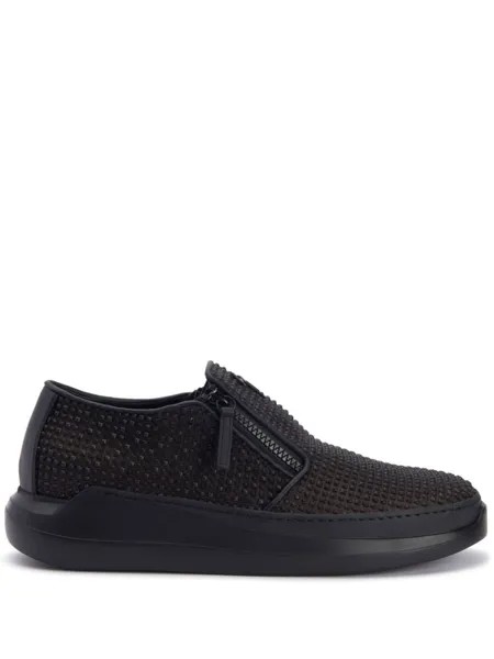Giuseppe Zanotti кроссовки с заклепками, коричневый